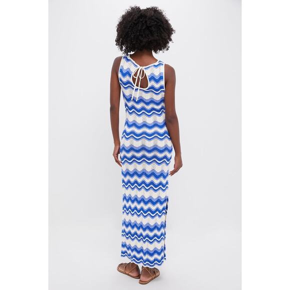 KIVARI Blue Wave Leighton Maxi Dress Szie 2 NWT Retail $249 Tuckernuck - Picture 6 of 8